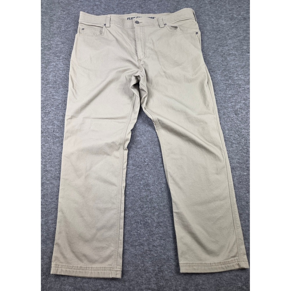 Duluth Trading Co Pants Mens 40x30 Tan Flex Fire Hose Slim Fit Work Canvas 0128
